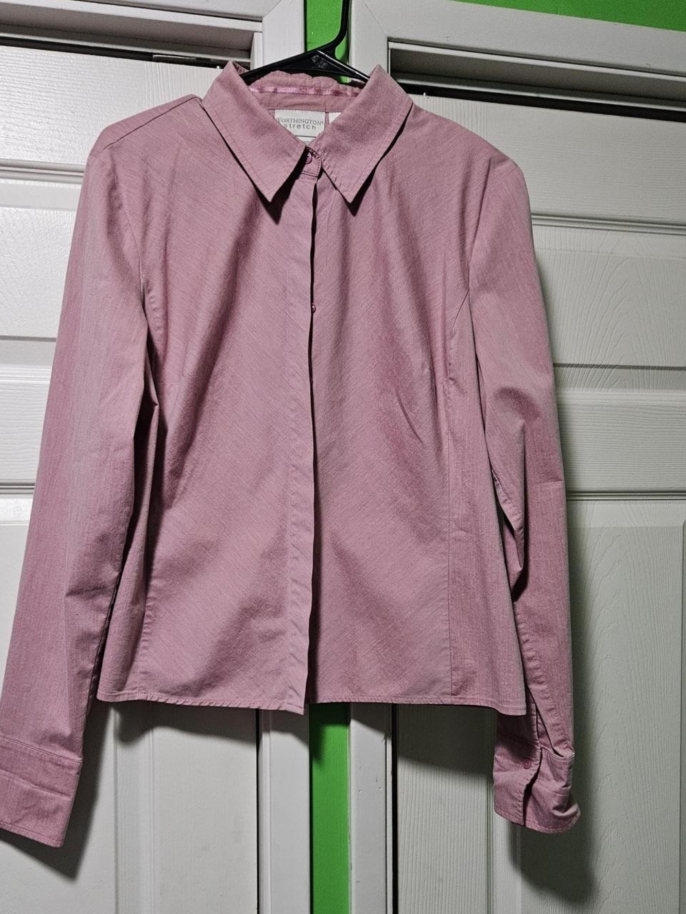 Worthington Rose Pink Stretch Button-Down Shirt